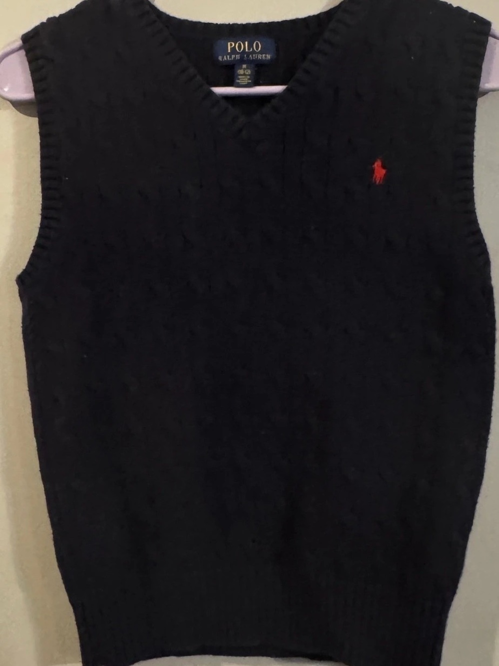 Boys Ralph Lauren Polo V Neck Sweater Vest sz M 10/12 Blue